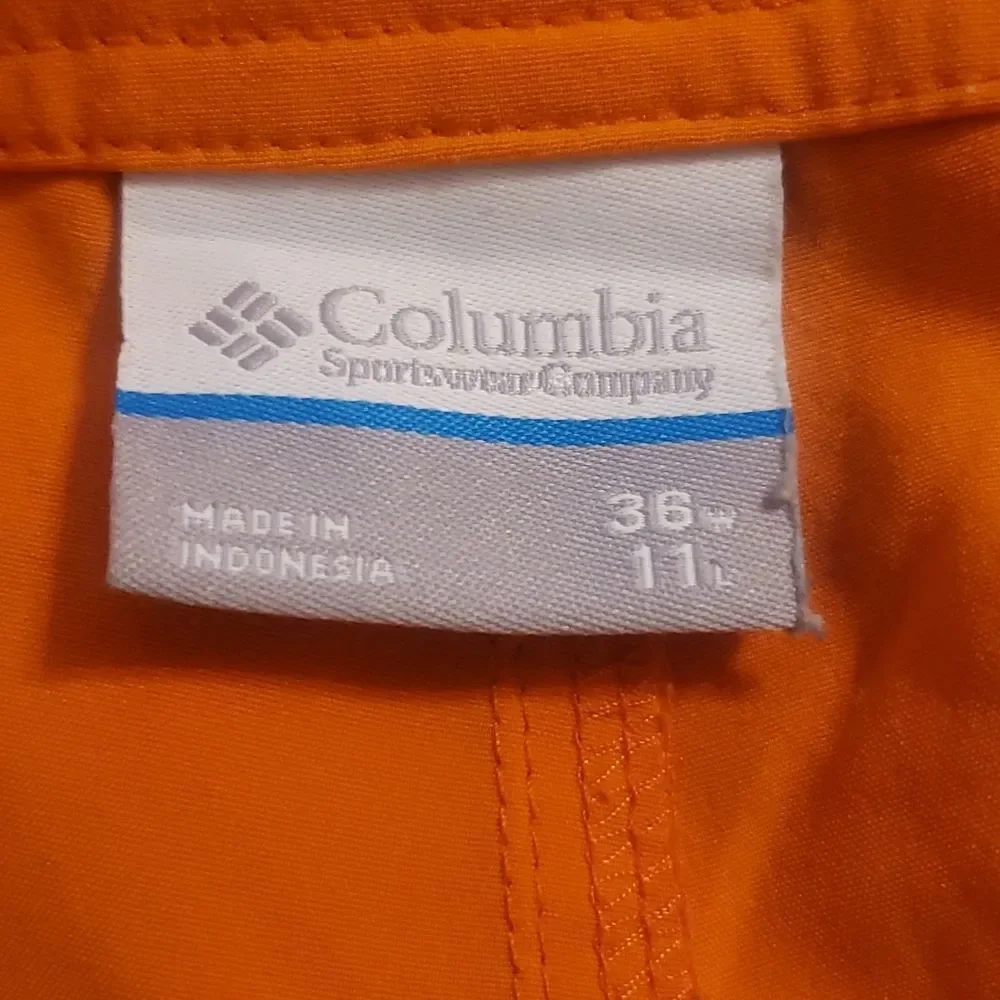 Columbia Swim Trunks Mens 36 Orange PFG Board Shorts Bathing Suit Men